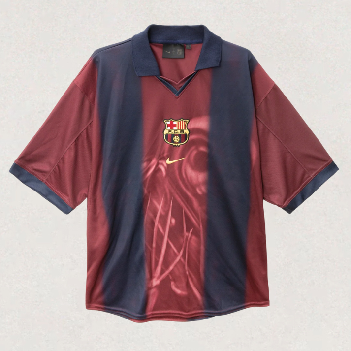 CJ X NIKE X FC BARCELONA RETRO 2000/01 HOME SKELETON JERSEY