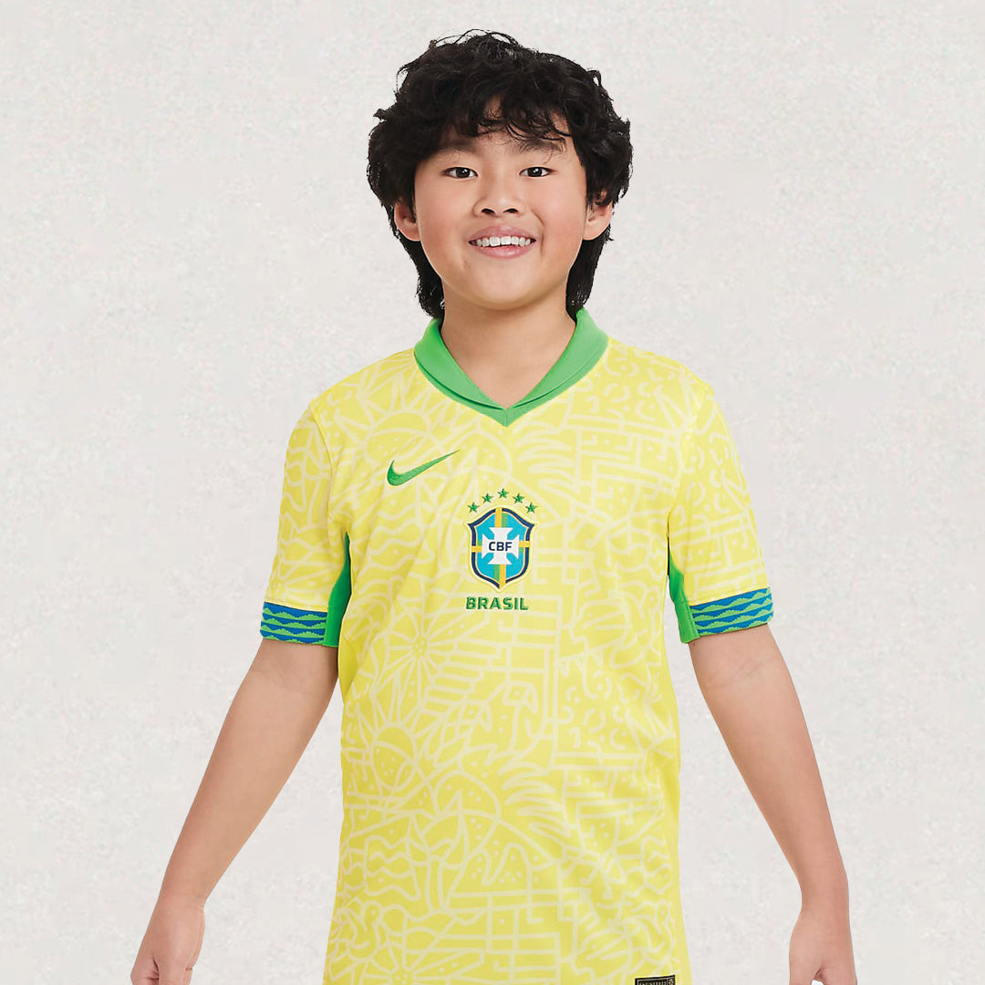 Brazil 2024 Home Jersey Kids